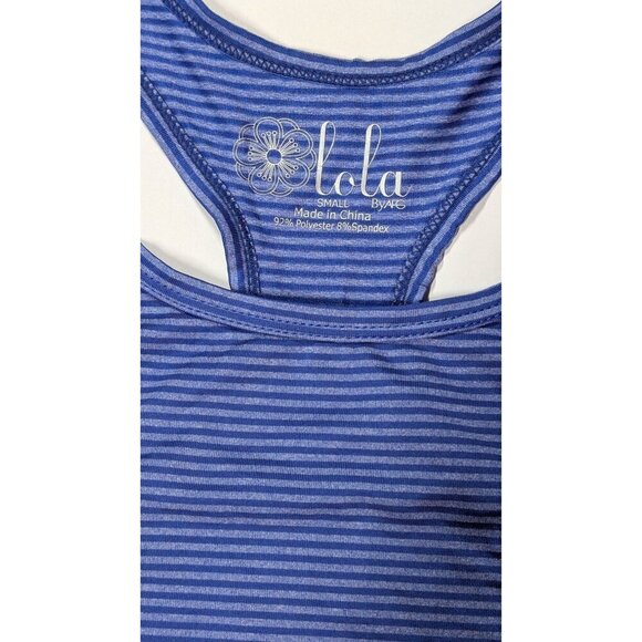 Lola Tank Top Blue Striped Racerback Active Athletic Running Training Women's S - Picture 3 of 6